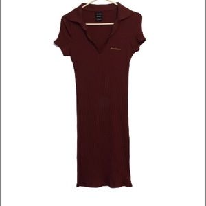 iets frans ribbed polo mini dress size m